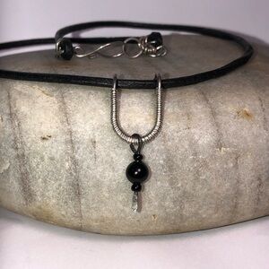 **INCLUDED IN HALLOWEEN SALE!!!*** Lucky Black & Silver Horseshoe Pendant